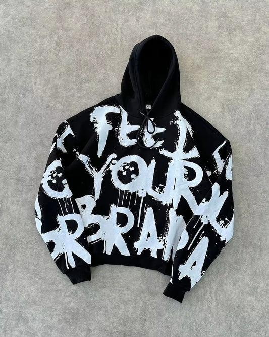 Y2K Sweatshirt Hoodie Oversized Letter Print Retro Hip Hop Pullover Hoodies Harajuku New Men and Women Goth Hooded Streetwear