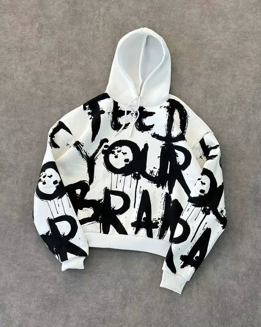 Y2K Sweatshirt Hoodie Oversized Letter Print Retro Hip Hop Pullover Hoodies Harajuku New Men and Women Goth Hooded Streetwear